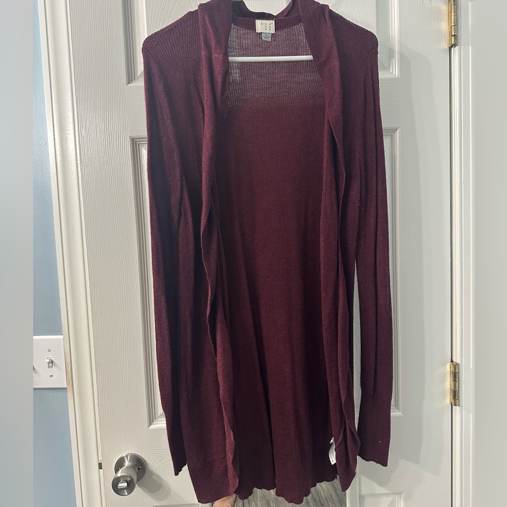 A New Day Garnet Open Long Cardigan size Large